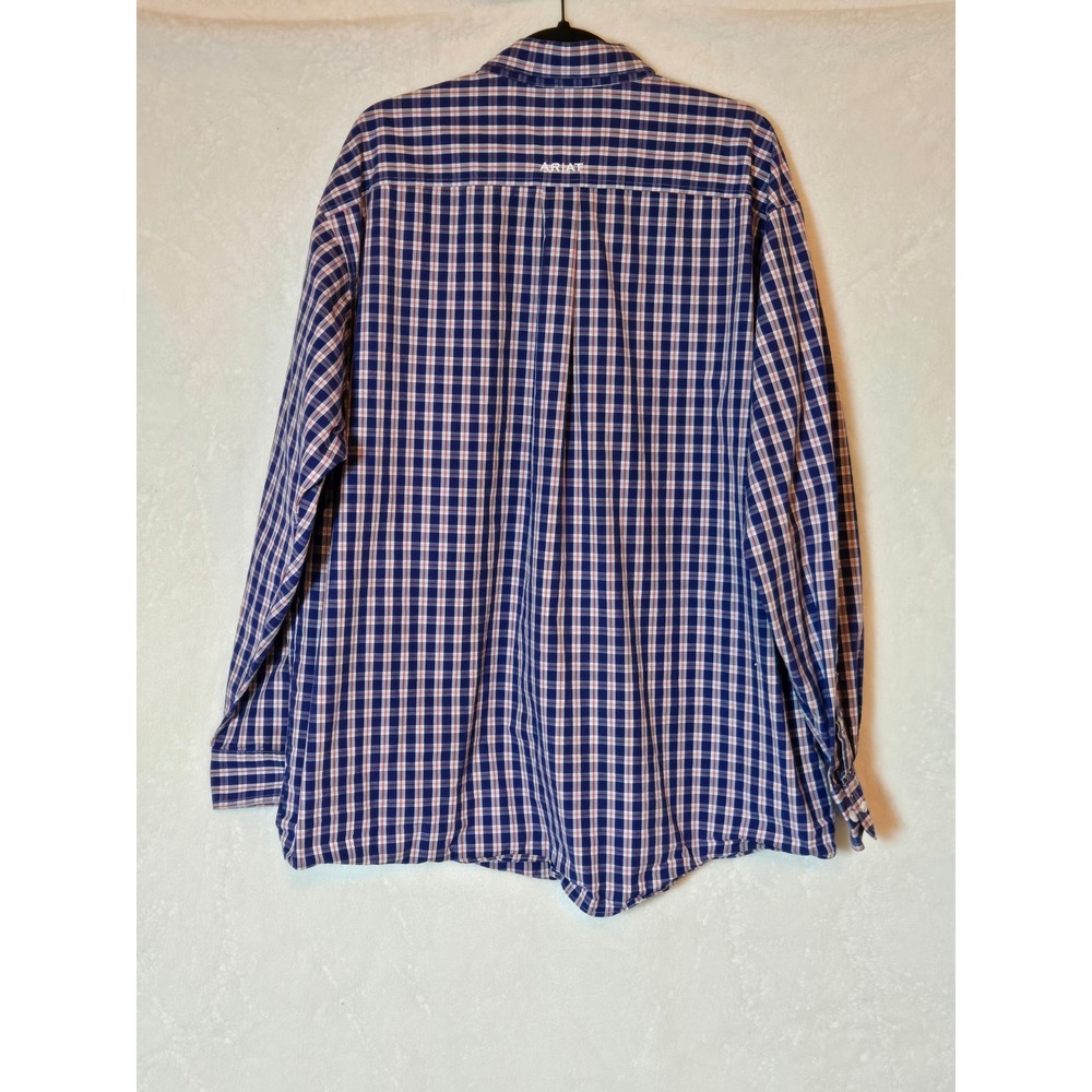 Ariat Pro Series Mens XXL Blue Plaid Long Sleeve‎ Button Down Shirt 10022095 - Picture 2 of 11